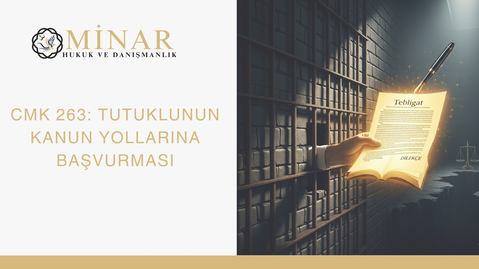 CMK m.263, tutuklunun kanun yollarına başvurmasını düzenleyen hüküm olup, tutukluluk kararına karşı itiraz ve temyiz haklarını güvence altına almaktadır. Minar Hukuk, İzmir’de ceza hukuku alanında tutukluların kanun yollarına başvuru süreçlerinde profesyonel destek sunmaktadır.