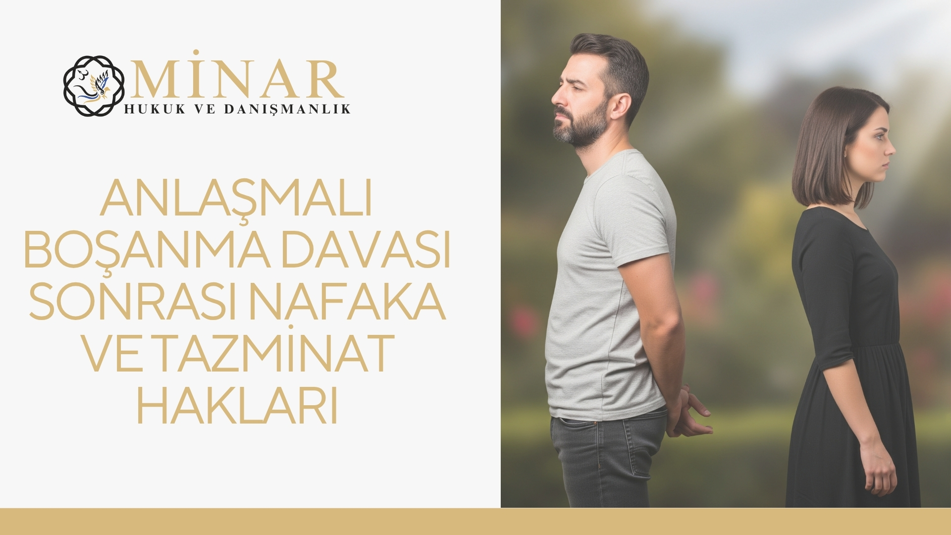 Anlaşmalı boşanma sonrası tarafların nafaka ve tazminat haklarını gösteren sembolik görsel.