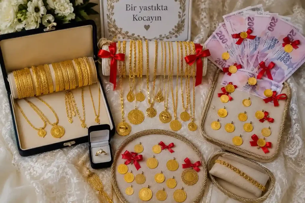 Düğünde takılan ziynet eşyaları görseli 