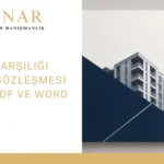 Kat karşılığı inşaat sözleşmesi örneği için modern mimari tasarımlı PDF ve Word indirme kapağı